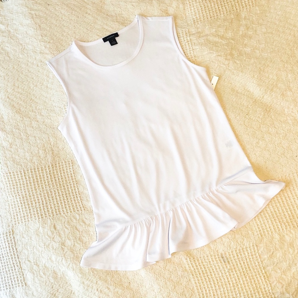 White Peplum Tank